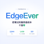 EdgeEver 开源笔记项目：把笔记的服务器成本干到零，2844 star，1409 fork，321 个版本